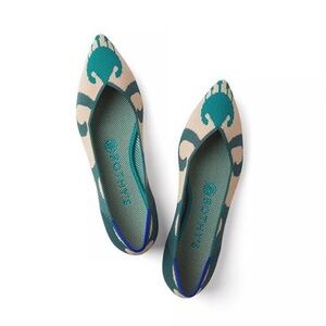 Rothy's Green Moroccan Ikat Pointed Toe Flats Size 6 Ballet Flat